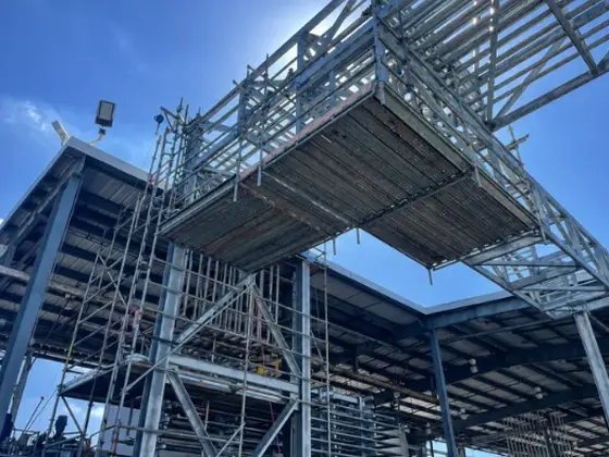 Hanging Scaffold on a job site
